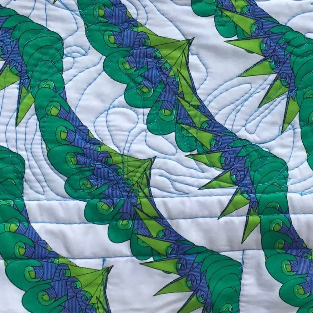 NWT Hand Crafted Blue & Purple Quilt